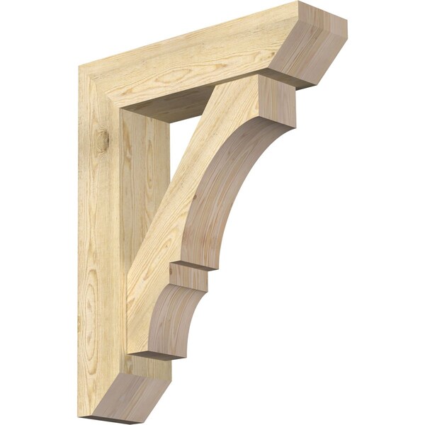 Ekena Millwork Balboa Slat Rough Sawn Bracket w/ Offset Brace, Douglas Fir, 8"W x 30"D x 38"H BKT0806X30X38BOA06RDF - main